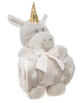 Peluche licorne + plaid